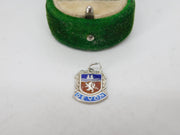 Sterling Silver & Enamel Devon Shield Charm Pendant Vintage c1970