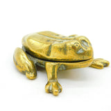 Victorian Cast Brass Novelty Frog Form Trinket or Snuff Box Antique c1860
