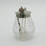 Victorian Sterling Silver Mounted Cut Glass Spice Pot Antique 1863 London