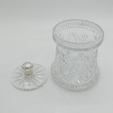 Art Deco Sterling Silver Topped Cut Crystal Biscuit Barrel Antique 1937 London