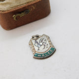Sterling Silver Enamel Welsh Dragon Wales Charm Pendant Vintage c1970
