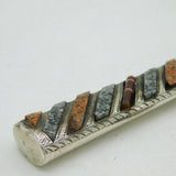 Victorian Sterling Silver, Pebble Agate & Horn Page Turner Antique 1898