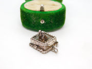 Sterling Silver Bed in the Wedding Cake Opening Charm Pendant Vintage c1970