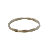 Sterling Silver Hammered Effect Band Ring Ring Vintage c1970 Size O 1/2 UK