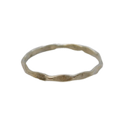Sterling Silver Hammered Effect Band Ring Ring Vintage c1970 Size O 1/2 UK