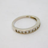 Sterling Silver Channel Set CZ Graduating Band Ring Vintage c1970 Size Q