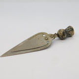 19th Century Scottish Silver Plate & Granite Thistle Bookmark Antique c1880s