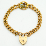 Edwardian Rolled Gold, Opal & Garnet Charm Bracelet Antique c1910s