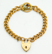 Edwardian Rolled Gold, Opal & Garnet Charm Bracelet Antique c1910s