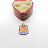 Sterling Silver and Enamel Travel Shield 'Sheerness' Charm Pendant Vintage c1970