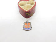 Sterling Silver and Enamel Travel Shield 'Sheerness' Charm Pendant Vintage c1970