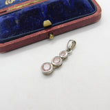 Sterling Silver Pink Topaz Drop Charm Pendant Vintage c1970
