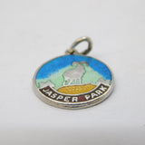 Sterling Silver Enamel Jasper Park Charm Pendant Vintage c1970