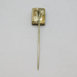 Sterling Silver Morpho Butterfly Lady At Window Scene Stick Pin Antique c1930