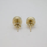 Pair of Sterling Silver Sodalite Mosaic Form Round Stud Earrings Modern c1990