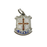 Sterling Silver Enamel London Shield Charm Pendant Vintage c1970