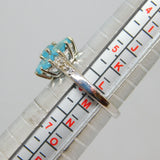 Sterling Silver 7 Blue Topaz & White Sapphire Ring Vintage c1970 Size L 1/2