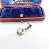 Sterling Silver Diamante Drop Charm Pendant Vintage c1970