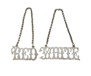 19th Century Pair of Sterling Silver 'Red' & 'White' Wine Decanter Labels c1880s