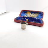 Sterling Silver Bucket Charm Pendant Vintage c1970