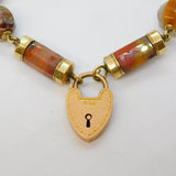 Victorian Scottish 9ct Gold & Colourful Agate Set Charm Bracelet Antique c1860s