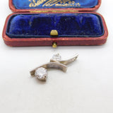 Sterling Silver Arc and Diamond Paste Charm Pendant Vintage c1970