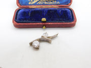 Sterling Silver Arc and Diamond Paste Charm Pendant Vintage c1970