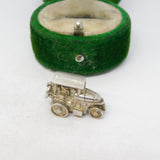 Sterling Silver Farm Tractor Charm Pendant Vintage c1970