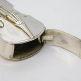 Victorian Silver Plated Novelty Violin Vesta Case Antique c1900s