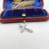 Sterling Silver Simple Crucifix Charm Pendant Vintage c1970