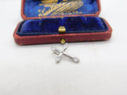 Sterling Silver Simple Crucifix Charm Pendant Vintage c1970
