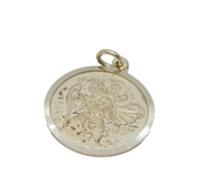 Sterling Silver St Christopher Travel Charm Pendant Vintage c1970