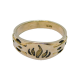 Sterling Silver Flame Pattern Studio Band Ring Vintage c1970 Size O 1/2
