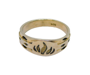 Sterling Silver Flame Pattern Studio Band Ring Vintage c1970 Size O 1/2