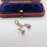 Sterling Silver Libra Scales of Justice Charm Pendant Vintage c1970
