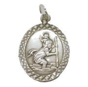 Sterling Silver St Christopher Travel Charm Pendant Vintage c1970s