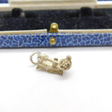 Sterling Silver Baby in the Weighing Scales Charm Pendant Vintage c1970