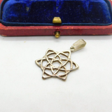 Sterling Silver Celtic Style Star Charm Pendant Vintage c1970