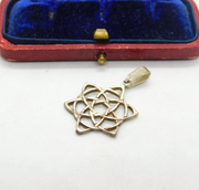 Sterling Silver Celtic Style Star Charm Pendant Vintage c1970