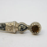 Scottish Sterling Silver, Granite & Citrine Dirk Brooch Antique 1921 Birmingham