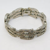 Art Deco Esha Randel Silver Plated & Paste Set Floral Bracelet Antique c1930s