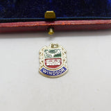 Sterling Silver and Enamel Windsor Travel Shield Charm Pendant Vintage c1970
