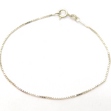 Sterling Silver Essential Fine Box Chain Stacking Bracelet Contemporary c2000