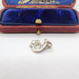 Sterling Silver Bugle Trumpet Horn Charm Pendant Vintage c1970