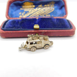 Sterling Silver British Fire Engine Charm Pendant Vintage c1970