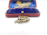 Sterling Silver British Fire Engine Charm Pendant Vintage c1970