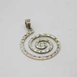 Sterling Silver Planished Spiral/Swirl Studio Style Pendant Vintage c1970