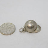 Sterling Silver Jockey Cap Charm Pendant Vintage c1970
