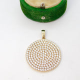 Sterling Silver Pave Set CZ Double-Sided Charm Pendant Vintage c1970