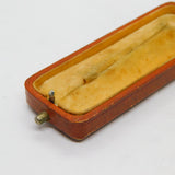 Edwardian Brown Tooled Leather Fitted Stick Pin Jewellery Box Antique